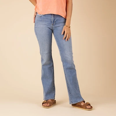 Low Rise Vintage Slim Bootcut Jeans Light Denim