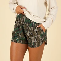 Women's High Waisted Volley Shorts Greenleaf Camo