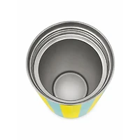Aqua and Yellow Striped Slim Can Cooler
