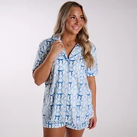 Blue Bows Pajama Top