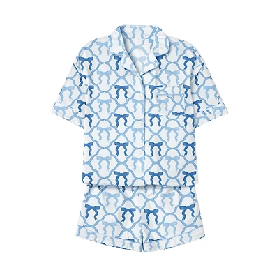 Youth Light Blue Bows Pajama Set