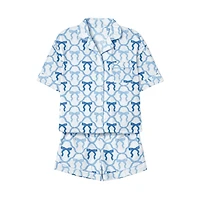 Youth Light Blue Bows Pajama Set