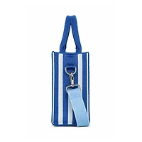 Blue Striped Structured Mini Tote