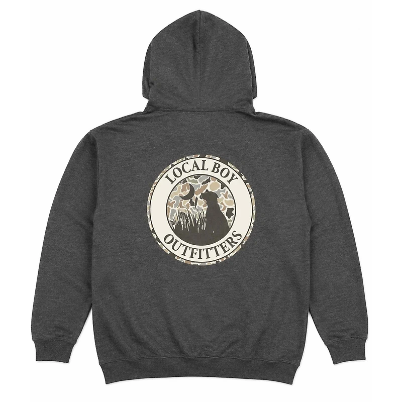 Dog and Moon Logo Camo Badge Hoodie