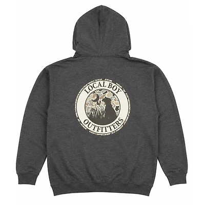 Dog and Moon Logo Camo Badge Hoodie