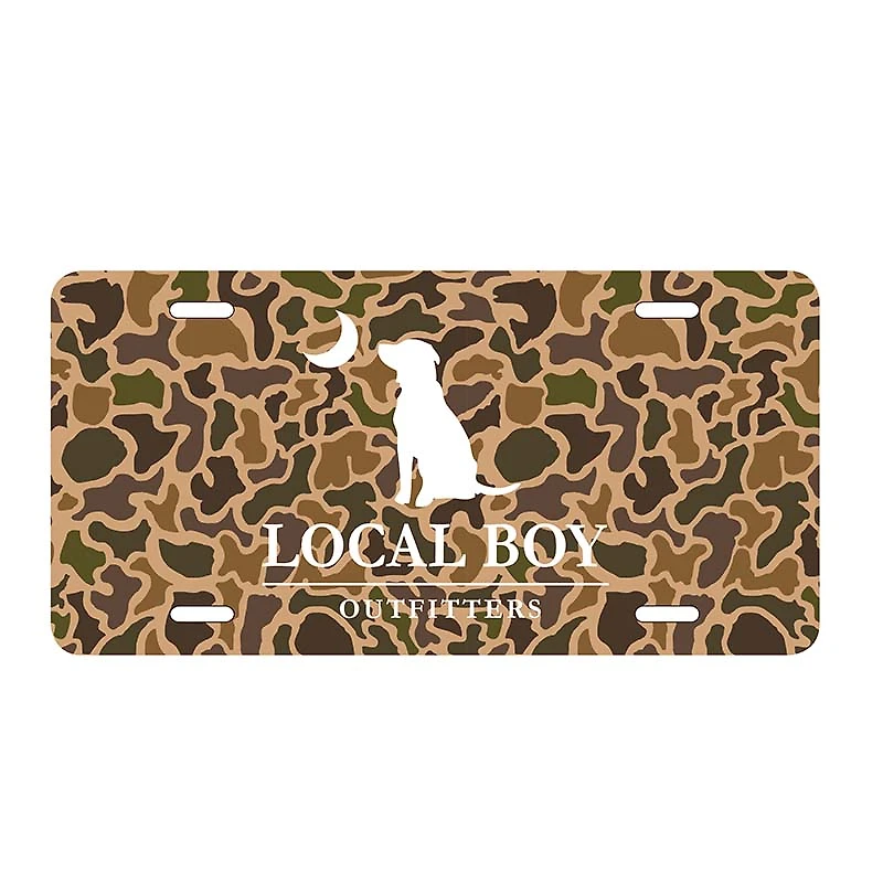 LBO Logo License Plate in Old School Camo