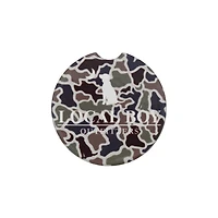Dog and Moon Camo Car Coaster