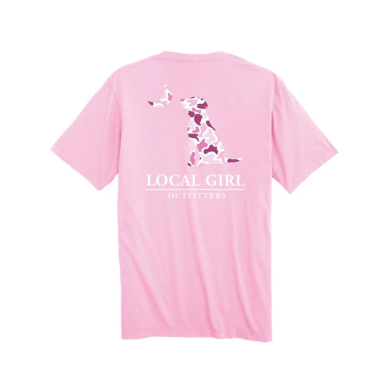 Youth Pink Localflauge Dog Moon Short Sleeve T-Shirt