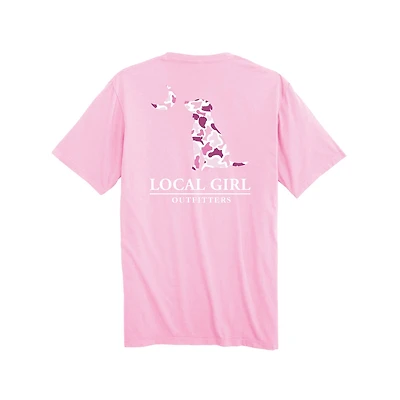 Youth Pink Localflauge Dog Moon Short Sleeve T-Shirt