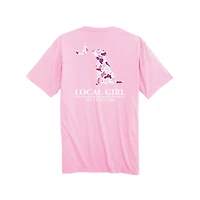 Youth Pink Localflauge Dog Moon Short Sleeve T-Shirt