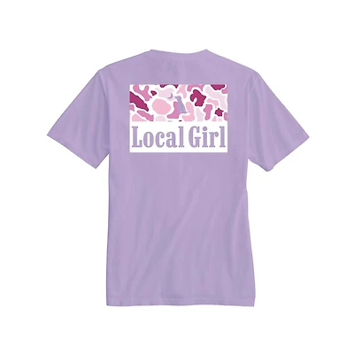 Youth Pink Localflauge Camo Banner Short Sleeve T-Shirt