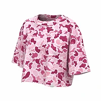 Youth Short Sleeve Boxy Crop Athletic Top Localflage Pink