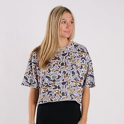 Short Sleeve Boxy Cropped Athletic Top Localflage Bluff