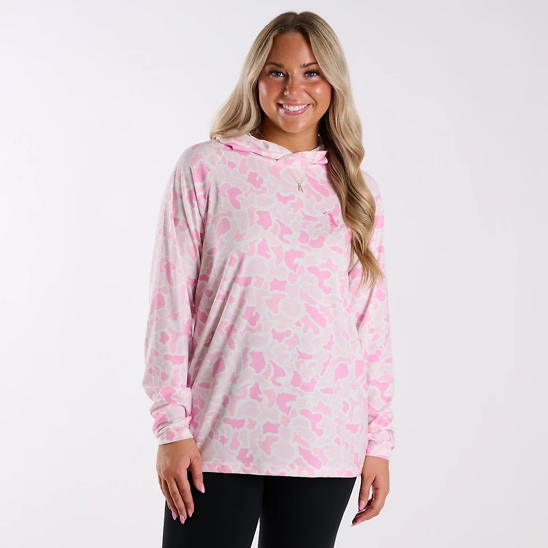 Women's Heather Blend Hooded T-Shirt Localflage Pink