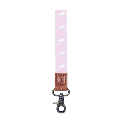 Dog and Moon Key Chain in Pink