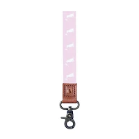 Dog and Moon Key Chain in Pink
