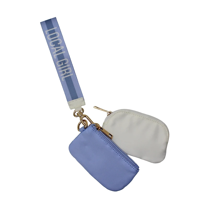 Dual Wristlet in Periwinkle and Grey