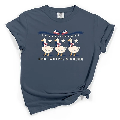 Red, White, & Goose Short Sleeve T-Shirt Navy