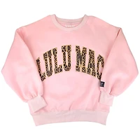 Lulu Mac Leopard Embroidered Crew Light Pink