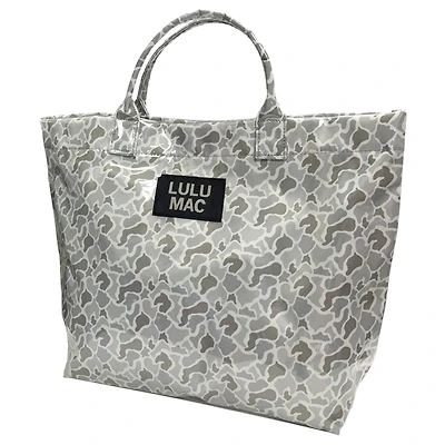 Lulu Mac Plastic Coated Tote Bag in White Camo