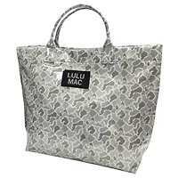 Lulu Mac Plastic Coated Tote Bag in White Camo
