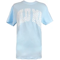 Lulu Mac Checkered Short Sleeve T-Shirt Chambray and White