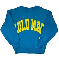 Lulu Mac Puff Crewneck Sweatshirt Electric Blue and Yellow