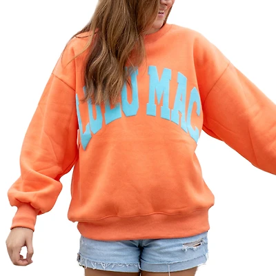 Lulu Mac Puff Crewneck Sweatshirt Orange and Blue