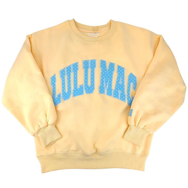 Lulu Mac Dot Applique Crewneck Sweatshirt Butter and Blue