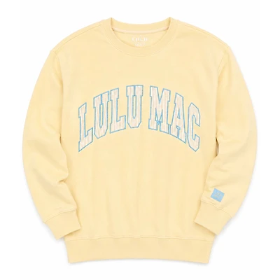 Lulu Mac Striped Embroidered Sweatshirt Butter Yellow
