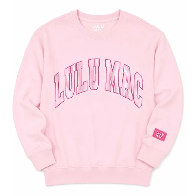Lulu Mac Striped Embroidered Sweatshirt Light Pink