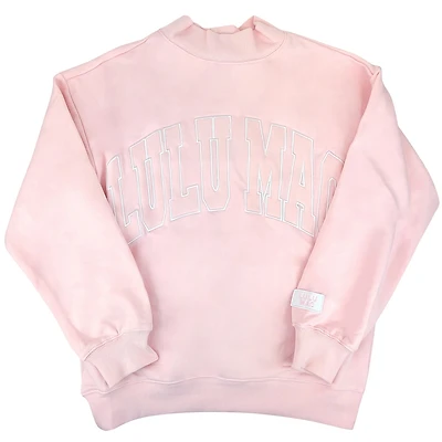 Lulu Mac Open Letter Mockneck Sweatshirt Light Pink
