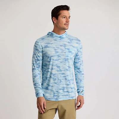 Long Sleeve Lightweight Hoodie Seasmoke Blue Camo
