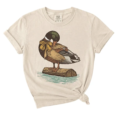 Mallard Duck and Bow Short Sleeve T-Shirt
