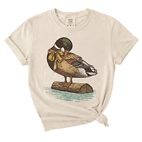 Mallard Duck and Bow Short Sleeve T-Shirt