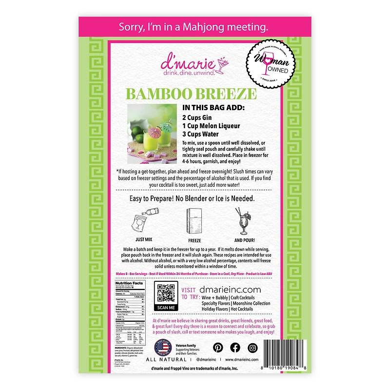 Mahjong Bamboo Breeze Craft Cocktail Slush Mix