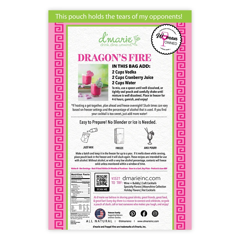 Mahjong Dragon's Fire Craft Cocktail Slush Mix