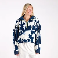 FP Movement Printed Mountain High Half Zip Pullover Wild Horses Navy