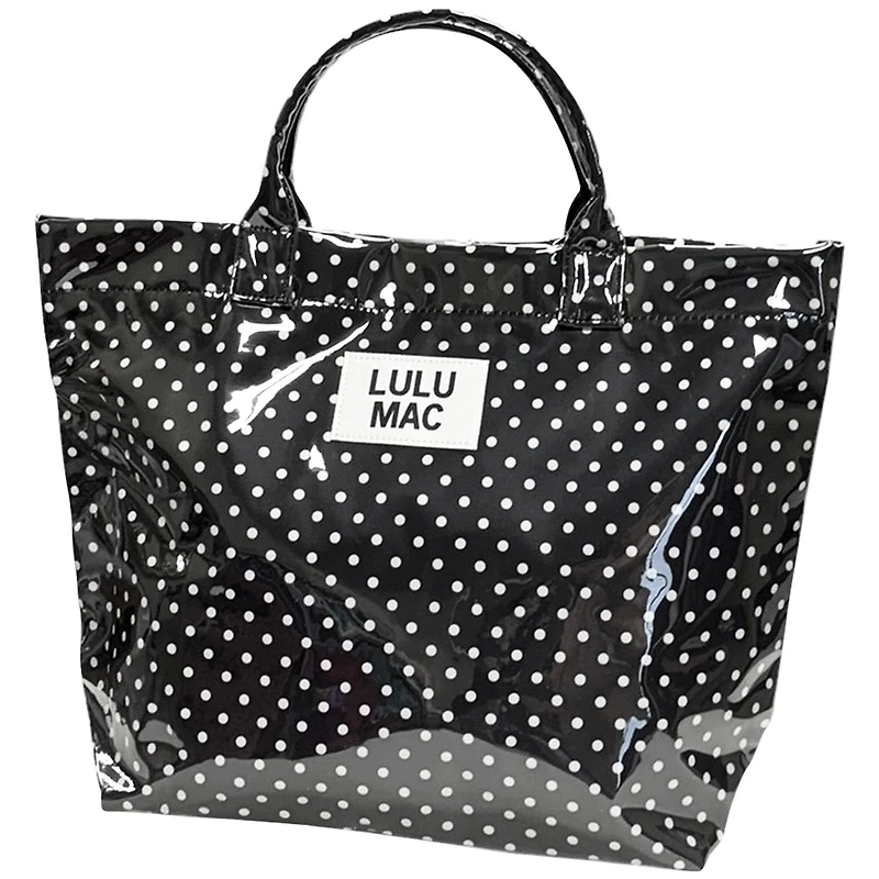 Lulu Mac Plastic Coated Tote Bag in Black and White