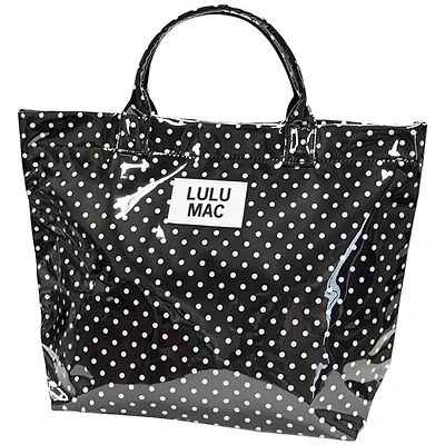 Lulu Mac Plastic Coated Tote Bag in Black and White