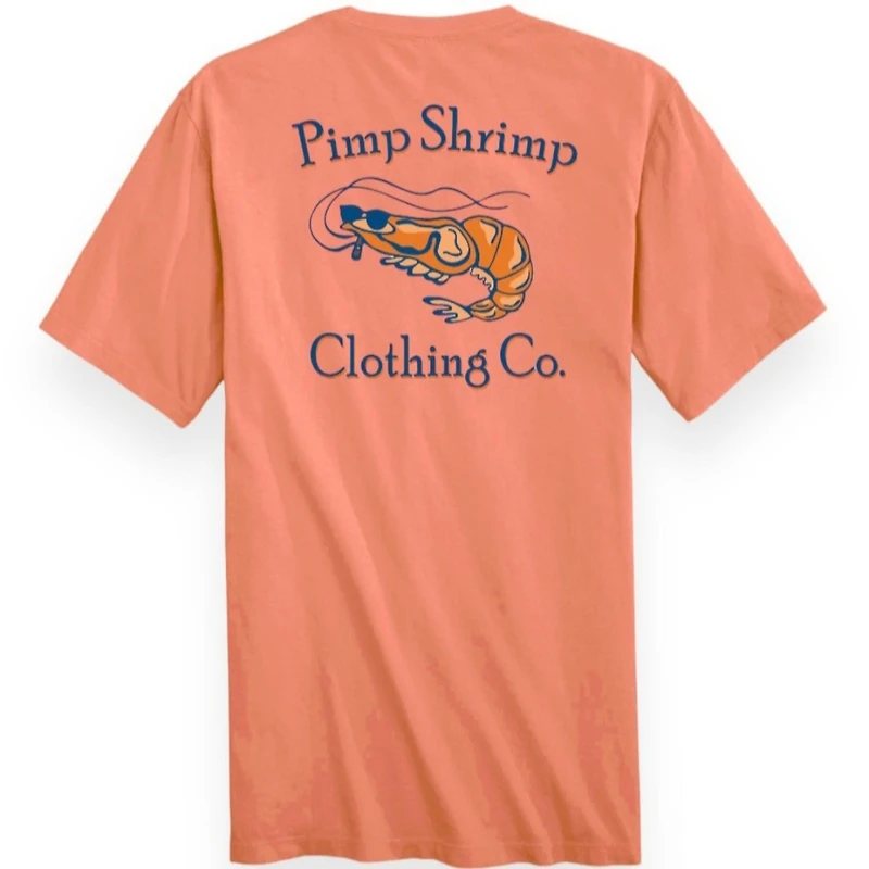 Pimp Shrimp Original Logo Short Sleeve T-Shirt Peach Daiquiri