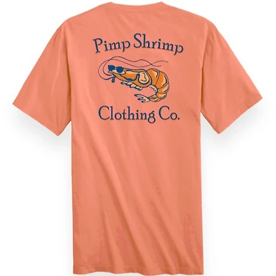 Pimp Shrimp Original Logo Short Sleeve T-Shirt Peach Daiquiri