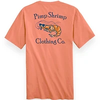 Pimp Shrimp Original Logo Short Sleeve T-Shirt Peach Daiquiri