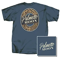 Grassy Camo Badge Short Sleeve T-Shirt Steel Blue
