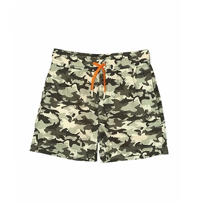 Youth Camo Shark Swim Trunks