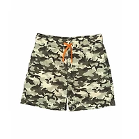 Youth Camo Shark Swim Trunks