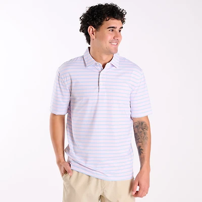 Men's Blue Striped UPF Polo