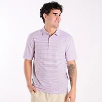 Men's Red and Blue Striped UPF Polo
