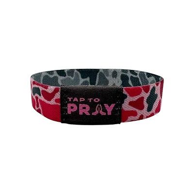 Tap To Pray Wristband River Rock Camo Pink Ash