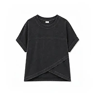 Youth Tulip Hem Short Sleeve Crossover Top